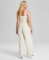 And Now This Women's Square-Neck Tie-Waist Jumpsuit, Created for Macy's