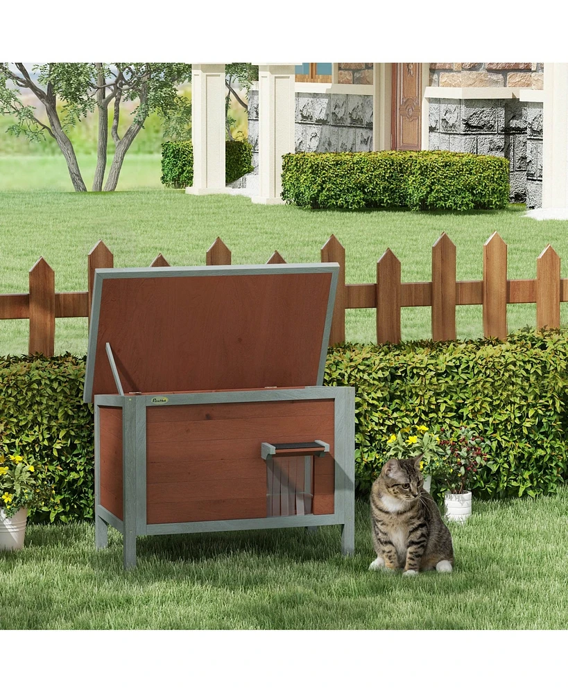 Simplie Fun Cozy Insulated Outdoor Cat Condo with Privacy Curtain & Easy Cleaning