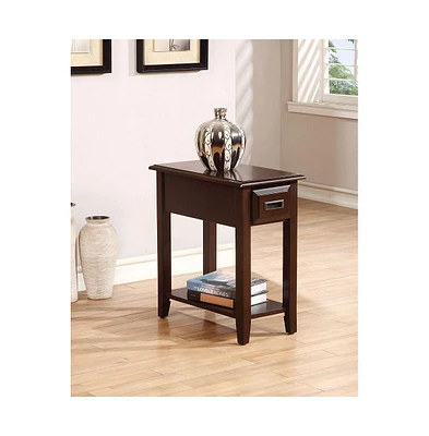 Simplie Fun Flin Side Table in Dark Cherry