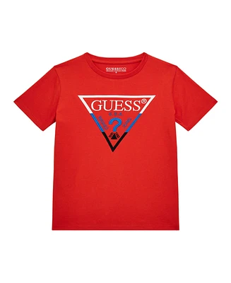 Guess Big Boys Embroidered Triangle Short Sleeve T-Shirt