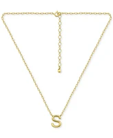 Giani Bernini Initial S Pendant Necklace in 18k Gold-Plated Sterling Silver, 16" + 2" extender, Created for Macy's