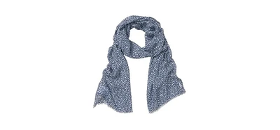 Olsen Pebble Print Scarf with Frayed Edge Trim