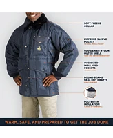 RefrigiWear Men's Iron-Tuff Jackoat Insulated Workwear Jacket with Fleece Collar