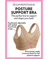 Comfort Choice Women's Front-Close Cotton Wireless Posture Bra