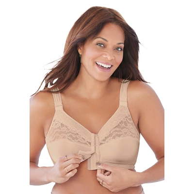 Comfort Choice Plus Size Easy Enhancer Front Close Wireless Posture Bra