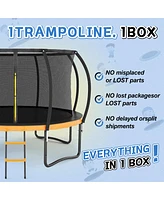 12FT Outdoor Trampoline with Safety Net and Accessories