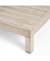 Streamdale Furniture Rustic Acacia Wood Coffee Table with Slat Panel Design