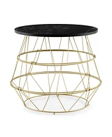 Slickblue Round Metal Frame End Table with Removable Top