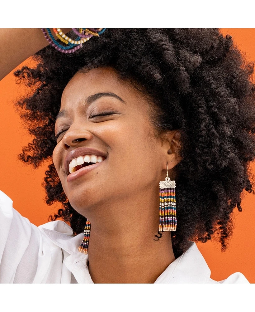 Ink + Alloy Adaline Beaded Fringe Earrings