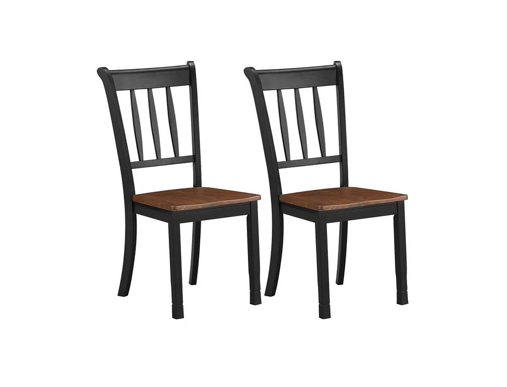 Slickblue 2 Pieces Solid Whitesburg Spindle Back Wood Dining Chairs