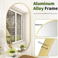 Homlux Oval Wall Mounted Mirror 22"x38" in Gold