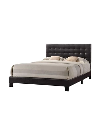 Simplie Fun Queen Bed In Espresso Pu