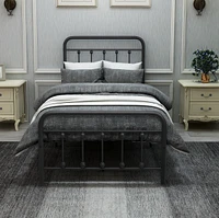 Metal Platform Bed Frame With Headboard No Box Spring Needed Twin