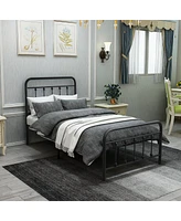 Streamdale Furniture Metal Platform Bed Frame With Headboard No Box Spring Needed Twin