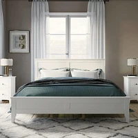 Modern Solid Wood Queen Platform Bed