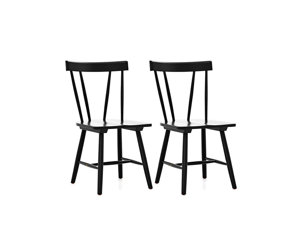 Slickblue Windsor Style Armless Chairs with Solid Rubber Wood Frame