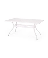 Elegant Lattice Design Cast Aluminum Outdoor Dining Table