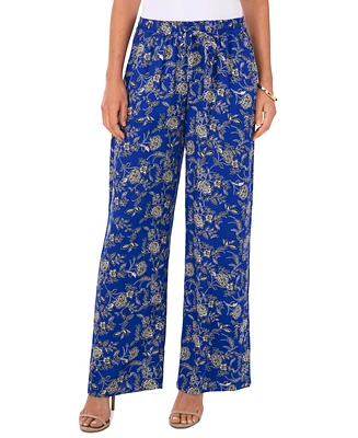 Vince Camuto Women's Floral Wide-Leg Pull-On Pants