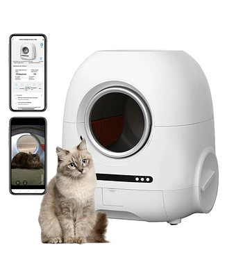 Simplie Fun Smart Automatic Cat Litter Box Safety, App Control, Large Capacity, Odor Control