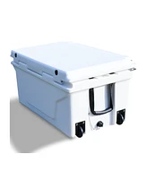 Simplie Fun White Outdoor Camping Picnic Fishing Portable Cooler 65Qt Portable Insulated Cooler Box