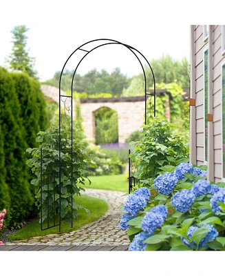 Streamdale Furniture Elegant Metal Garden Arch with Gate for Gardening and Events