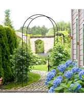 Simplie Fun Elegant Metal Garden Arch with Gate for Gardening and Events