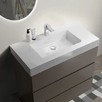 Gray Bathroom Vanity with Sink and Storage