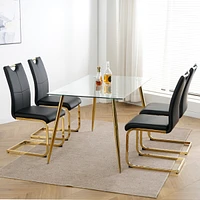 Streamdale Furniture Faux Leather Dining Chairs Set of 4