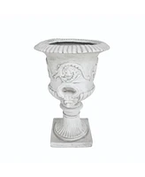 Elegant Faux-Stone Square Planter with Drainage Hole and Stopper