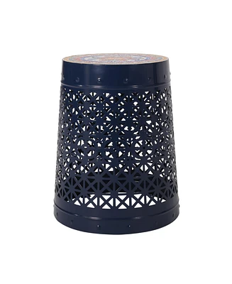 Simplie Fun Minimalist Mosaic Accent Table with Lace Cut Frame