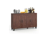 Slickblue 3-Door Buffet Sideboard with Adjustable Shelves and Anti-Tipping Kits