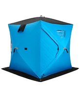 Slickblue Portable 2 Person Ice Shanty with Cotton Padded Walls