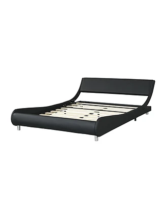 Simplie Fun Led Platform Bed Frame, Queen Size, Black