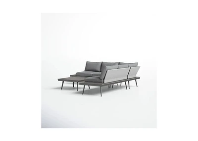 Simplie Fun Durable Eucalyptus Wood & Aluminum Norfolk Sofa with Ventilated Mesh Backrests