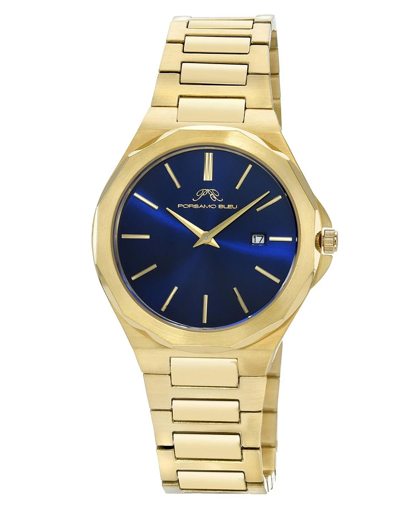 Porsamo Bleu Alexander Stainless Steel Gold Tone & Bleu Mens Watch 1232BALS