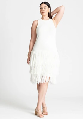 Eloquii Plus Size Fringe Sweater Mini Dress