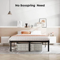 Heavy Duty Metal Bed Frame With Sturdy Steel Slat Support