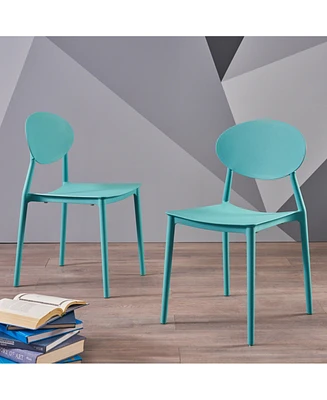 Simplie Fun Contemporary Injection-Molded Plastic Outdoor Chairs in Vibrant Hues