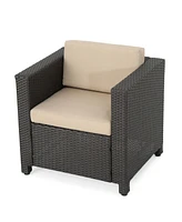 Woven Texture Minimalist Outdoor Club Chairs for Modern Comfort