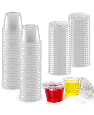 Zulay Kitchen Pack 1oz Clear Jello Shot Cups with Lids