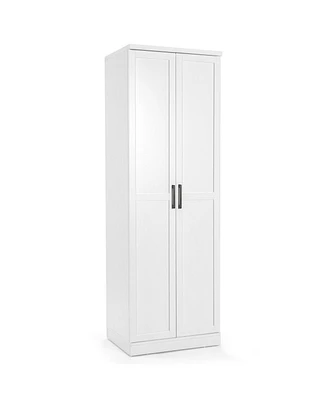 Slickblue 70 Inch Freestanding Storage Cabinet with 2 Doors and 5 Shelves-White