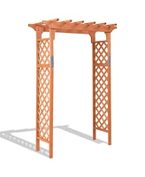 Slickblue 7 Feet Garden Wooden High Arbor Arch Plant Pergola