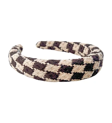 Padded Headband - Brown Checkered