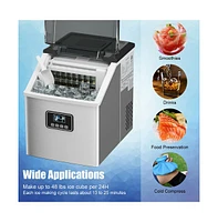 Slickblue 48 lbs Stainless Self-Clean Ice Maker with Lcd Display