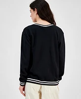 Love Tribe Juniors' Los Angeles Varsity-Stripe Sweatshirt