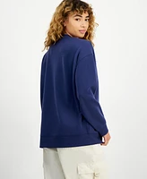 Ultra Flirt Juniors' Oversized V-Neck Graphic Sweatshirt