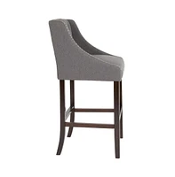 Hadleigh Upholstered Barstool 30" High Transitional Tufted Barstool With Accent Nail Trim