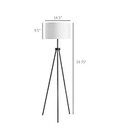 Homcom 59.75" Sding Floor Lamp Fabric Lampshade Steel Tripod