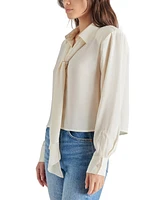 Steve Madden Women's Noelle Tie-Neck Long-Sleeve Blouse