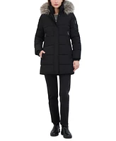 Nautica Women's Faux-Fur-Trim Hooded Puffer Coat